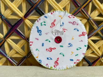 Music Notes With Green Stitching Card Holder